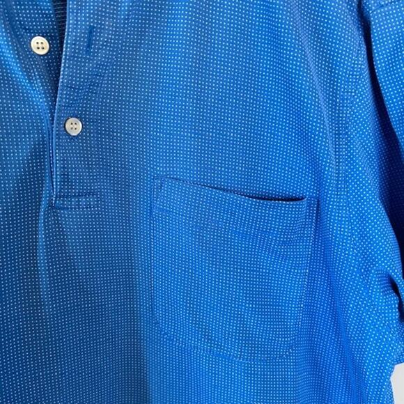 J. McLaughlin Men’s Blue Pima Cotton Polo Shirt size Medium - Picture 2 of 6